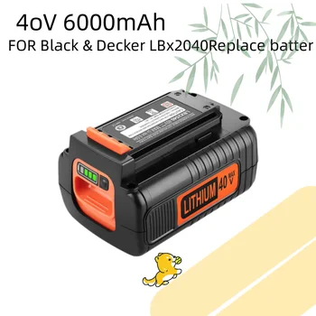 6000mAh 40 Volt Max Lithium-Batterie Ersatz für Schwarz und Decker 40 V Batterie LBX2040 LBXR36 LBXR2036 LST540 LCS1240 LBX1540