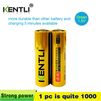 KENTLI, 2 шт. батареек оптом, хорошая упаковка, литий-ионный аккумулятор AA 1.5V 2400mWh, цифровой аккумулятор