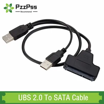PzzPss Usb-Sata От USB 2,0 до 2,5 дюймов HDD 7 + 15Pin SATA Кабель Для жесткого диска Адаптер Для SATA SSD и HDD Адаптер USB 2,0 Источник Питания