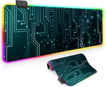 RGB Игровой коврик для мыши Большого размера Креативная цветная подсветка для рабочего стола компьютера Светодиодная игровая клавиатура Настольная накладка