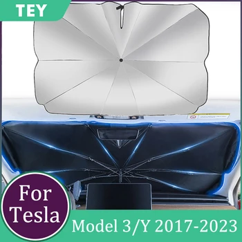 Tesla model 3 модель Y Козырек На Переднее Заднее стекло Солнцезащитный Козырек Зонтик Складной Солнцезащитный Козырек Для Tesla model 3 Y 2017-2023 Аксессуары