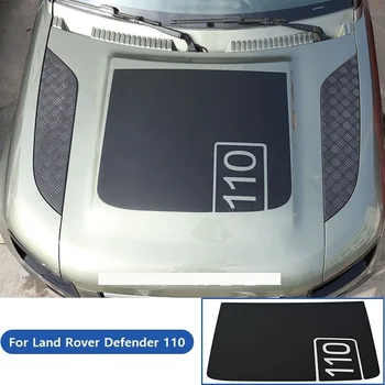 Для автомобиля Land Rover Defender 110 2020-2023 Матовая Черная Спортивная наклейка на передний капот двигателя с виниловой графикой Наклейка На передний капот 110