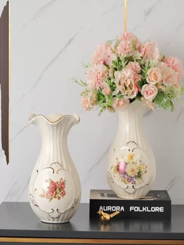 Керамическая ваза 3D Стереоскопическая композиция из сухих цветов, качающаяся тарелка, украшения для входа в гостиную, украшения для дома