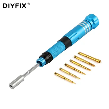 Набор магнитных прецизионных отверток DIYFIX 6 в 1, регулируемый удлинитель для iPhone, набор инструментов для разборки и ремонта