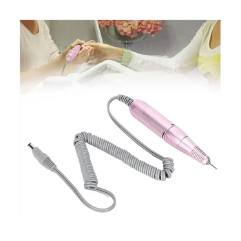 Электрическая ручка для дрели для ногтей 35000 об/мин, Ручная пилочка для ногтей, шлифовальная машина, Аксессуар для маникюрной дрели, розовый